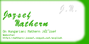 jozsef mathern business card